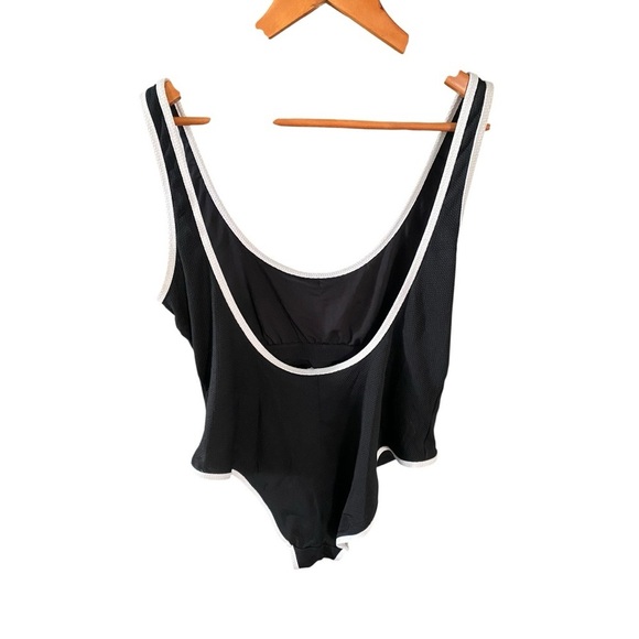 Love Sports Black White Trim One-Piece Swimsuit I Size: XL (16-18) - Picture 5 of 8
